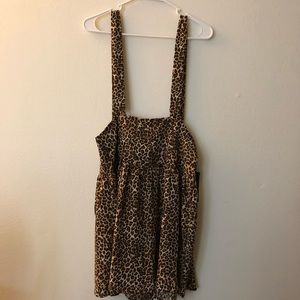 Cheetah print suspender skirt